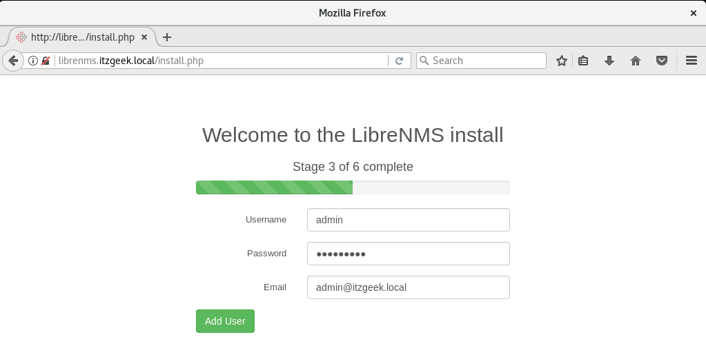 Install LibreNMS on CentOS 7 - User Creation