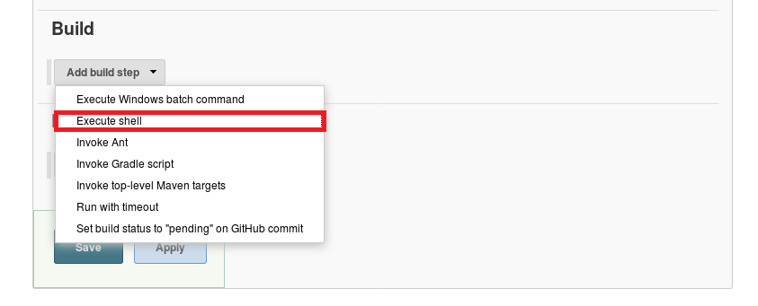 Install and Configure Jenkins on Debian 9 - Execute Shell