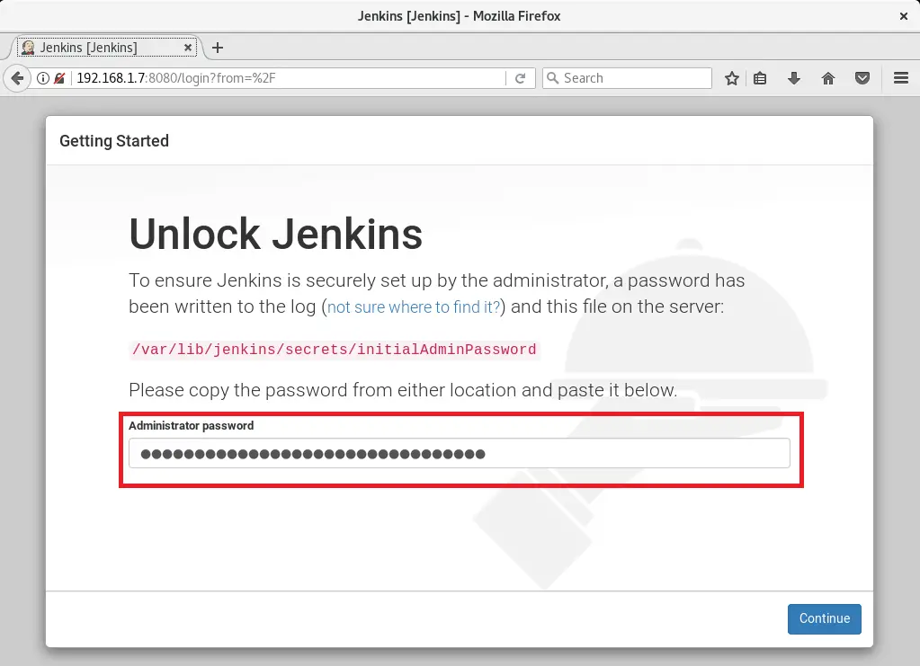 Install and Configure Jenkins on Debian 9 - Unlock Jenkins