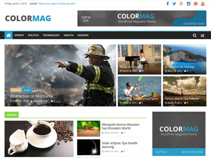 Best Free Magazine WordPress Themes - ColorMag Theme