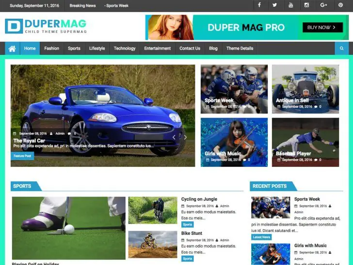 Best Free Magazine WordPress Themes - DuperMag Magazine Theme