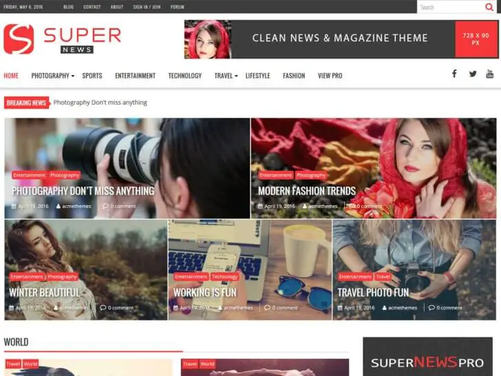 Best Free Magazine WordPress Themes - SuperNews Magazine Theme