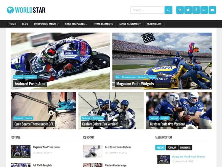 Best Free Magazine WordPress Themes - WorldStar Magazine Theme