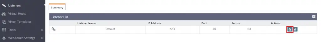 Create Virtual Hosts in OpenLiteSpeed Web Server - Listeners