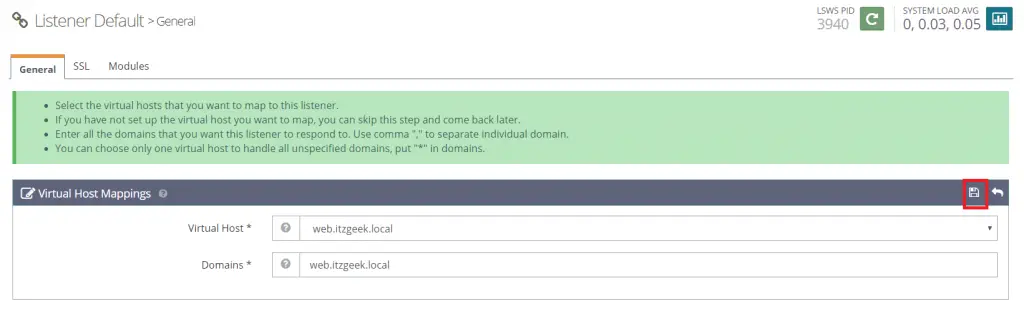 Create Virtual Hosts in OpenLiteSpeed Web Server - OpenLiteSpeed Virtual Host Mapping