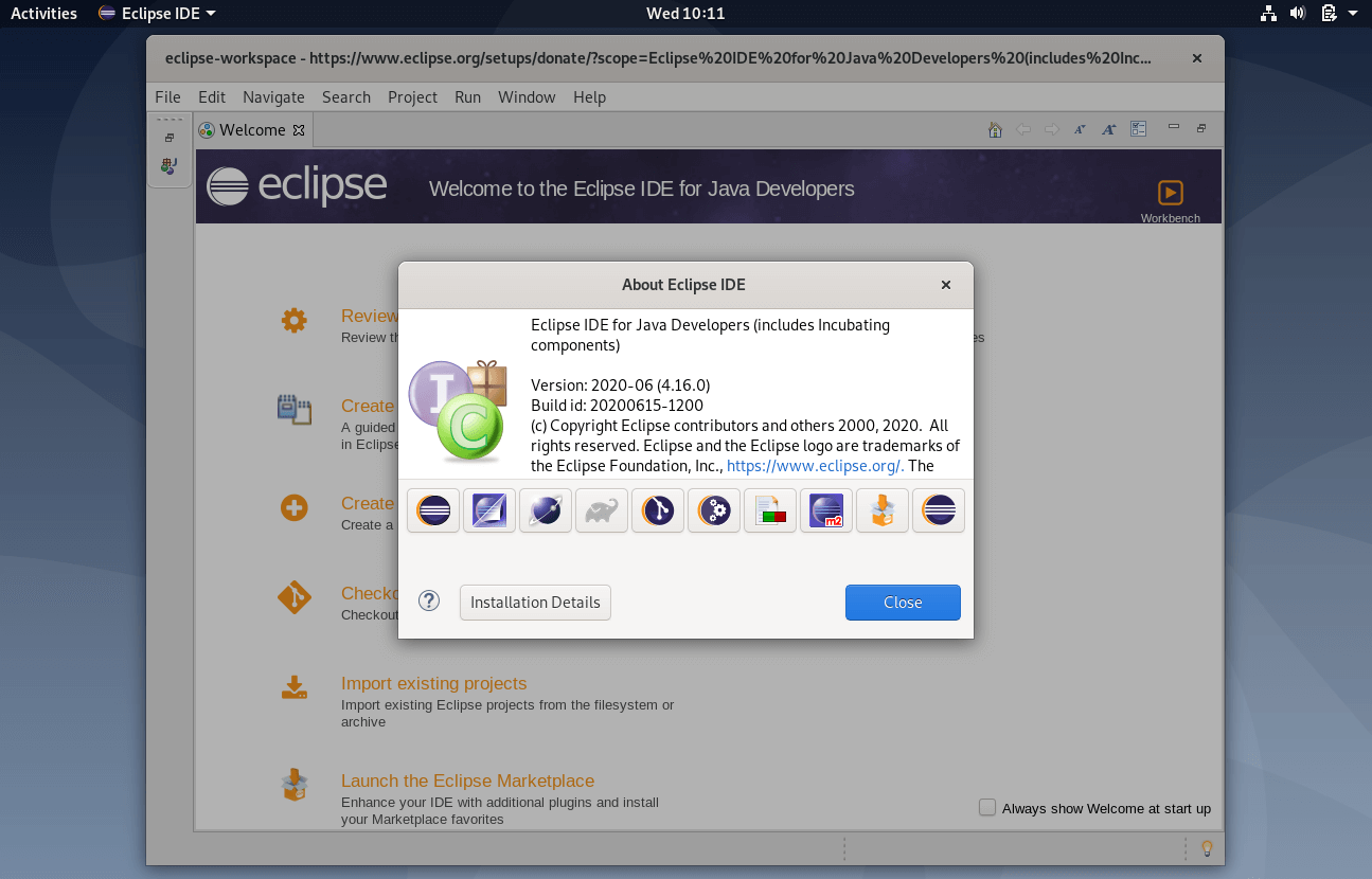 Eclipse IDE Running on Debian 10