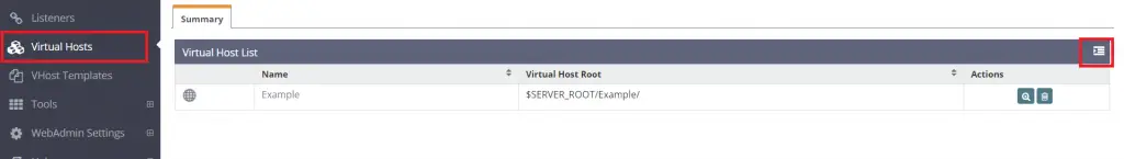 create Virtual Hosts in OpenLiteSpeed Web Server - Add Virtual Hosts