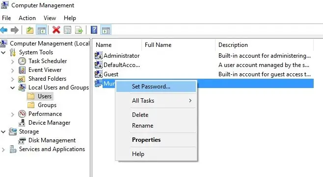 Reset windows 10 admin password - Set Admin Password