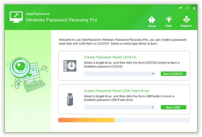 Reset windows 10 admin password - iSeePassword Bootable CD Creator