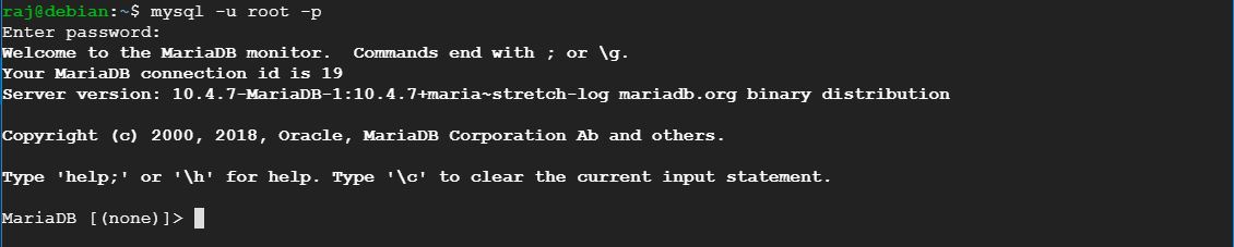 Install MariaDB on Debian 9 - MariaDB Shell
