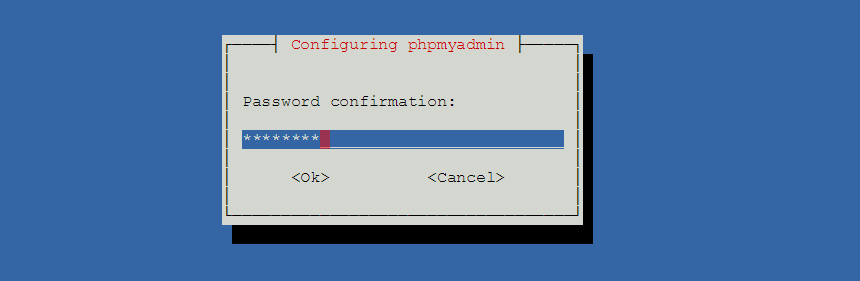 Install phpMyAdmin on Debian 9 - ReEnter Password for phpMyAdmin database
