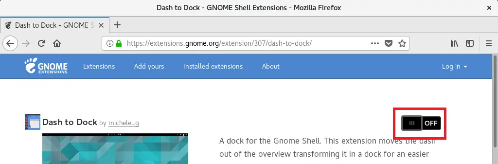 Enable Dash to Dock on Fedora