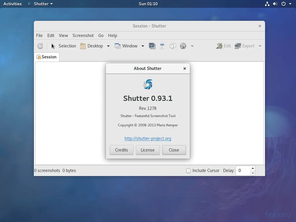 Shutter - A Snipping Tool for Fedora