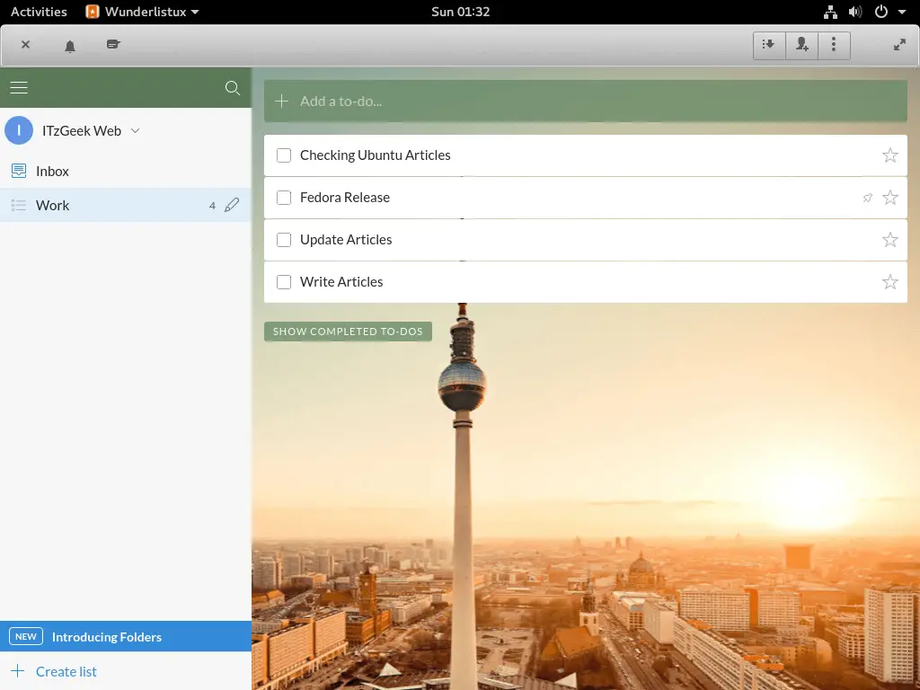 Wunderlistux - Wunderlist for Fedora