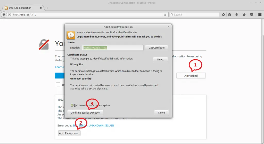 Single Node OpenStack Installation on CentOS 7 - Add SSL Exception
