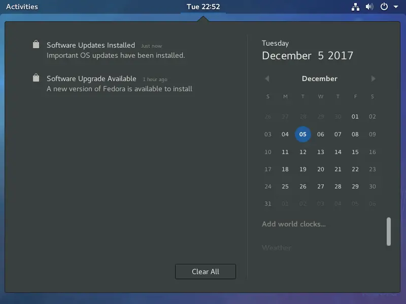 Upgrade Fedora 26 to Fedora 27 Workstation - Fedora upgraded