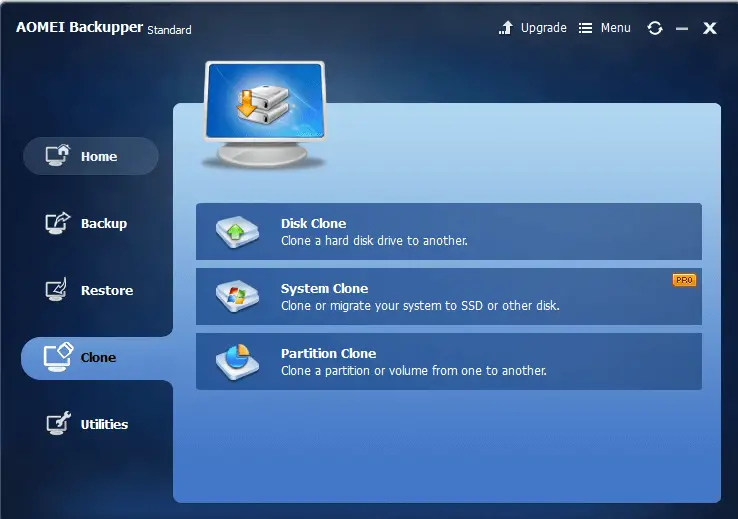 AOMEI Backupper Standard - Clone