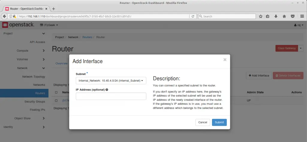 Configure OpenStack Networking - Add Interface to OpenStack Router