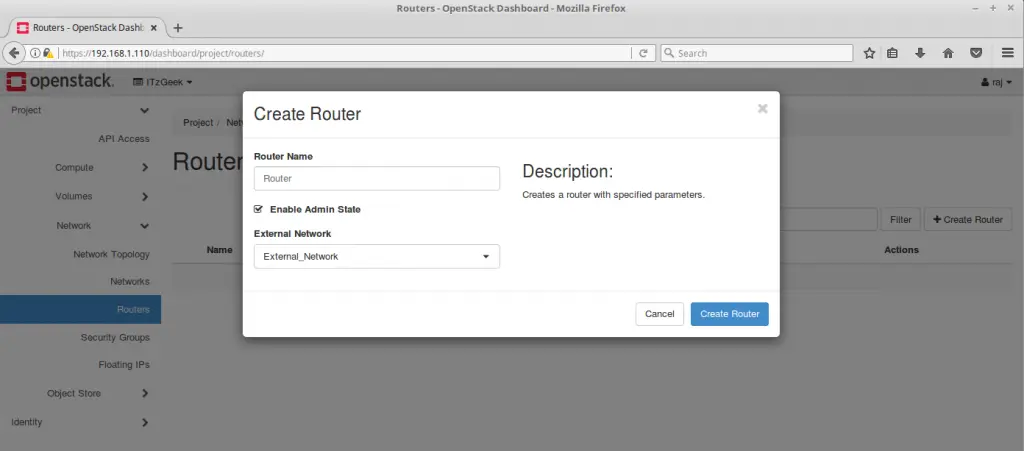 Configure OpenStack Networking - Create OpenStack Router