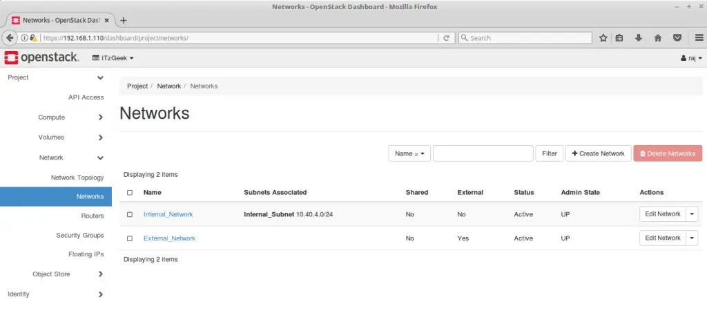 Configure OpenStack Networking - OpenStack Networks