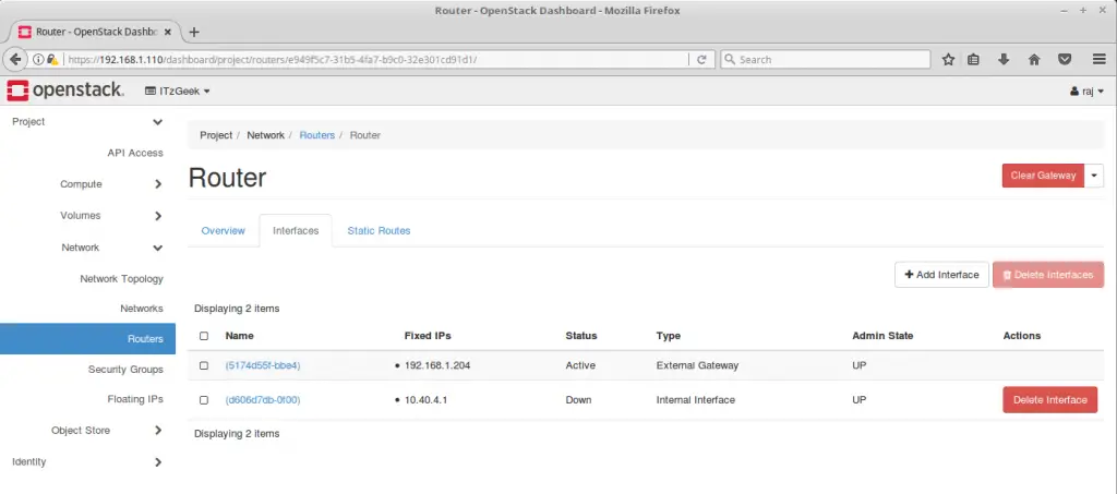 Configure OpenStack Networking - Router Network Interfaces