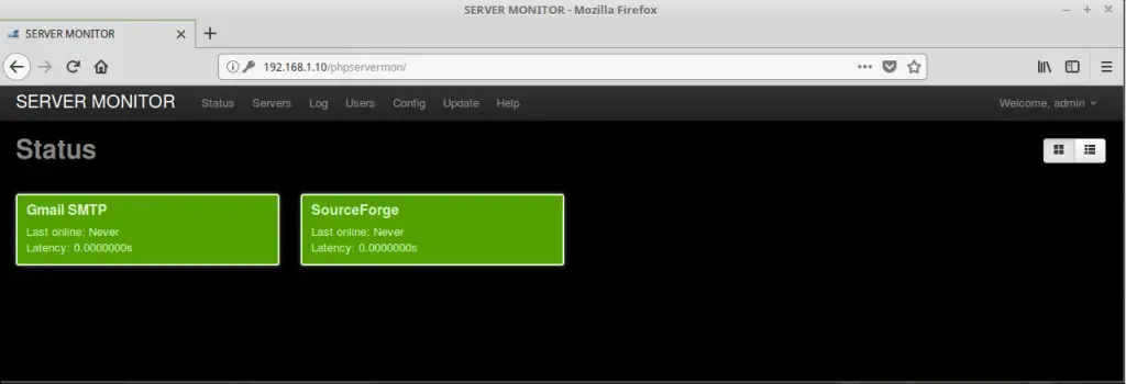 Install PHP Server Monitor on Ubuntu 16.04 - PHP Server Monitor Dashboard