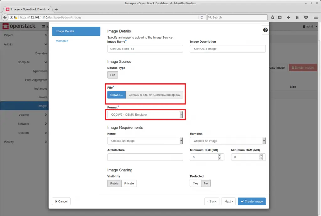 Launch an OpenStack Instance - Create OpenStack Image