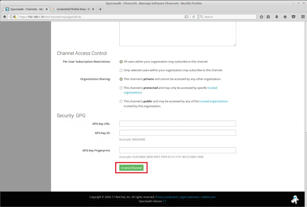 Managing Channels and Repositories in Spacewalk - Base Channel Information