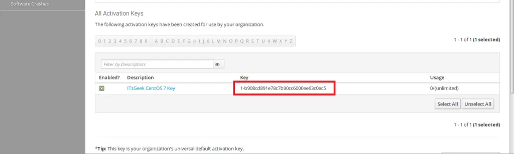 Register clients with SpaceWalk Server - All Activation Keys