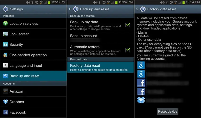 Android Factory Reset