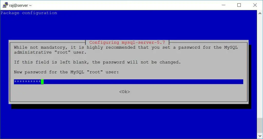 Install LAMP stack on Ubuntu 16.04 - Set MySQL Root Password