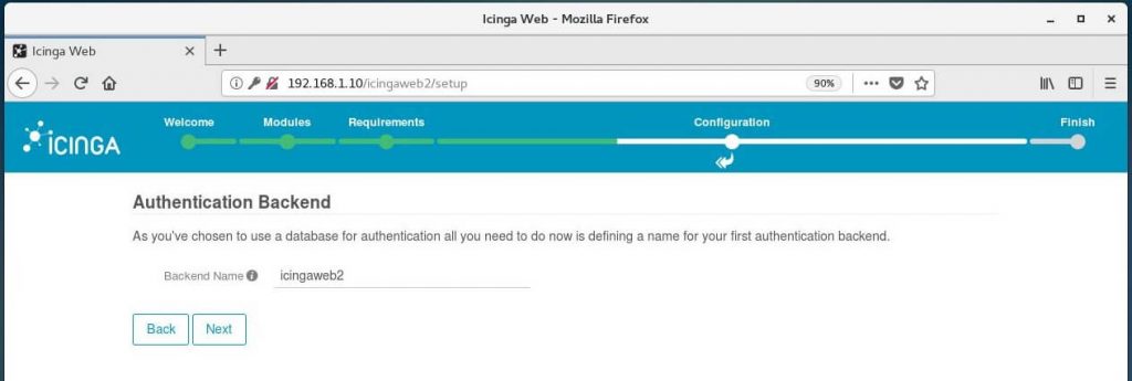 Setup Icinga Web 2 on CentOS 7 - Authentication Backend