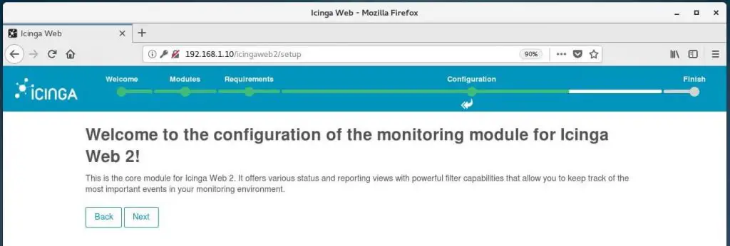Setup Icinga Web 2 on CentOS 7 - Configure Icinga 2 Monitoring Module