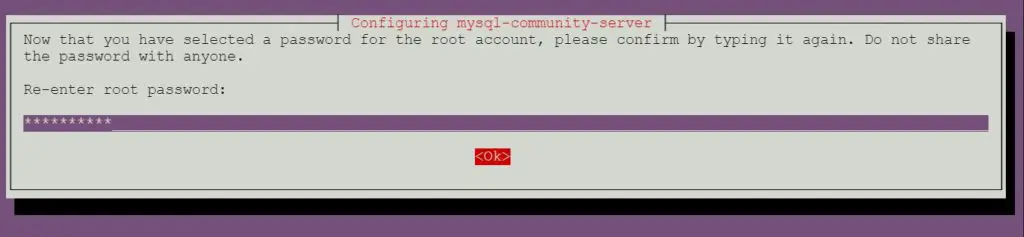 Install MySQL 5.7 on Ubuntu 16.04 - Re-enter MySQL root Password