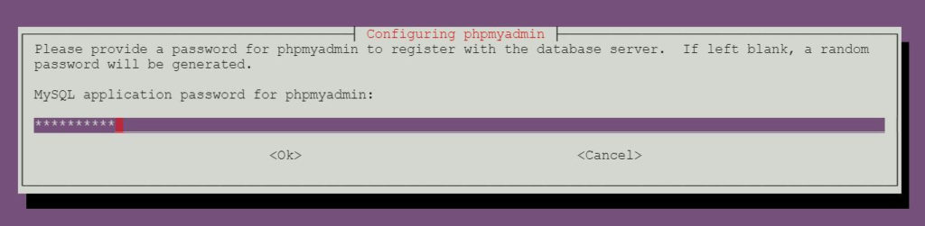 Install phpMyAdmin on Ubuntu 16.04 - Set phpMyAdmin Application Password