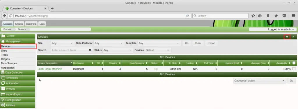 Monitor Remote Linux Servers with Cacti - Add Device