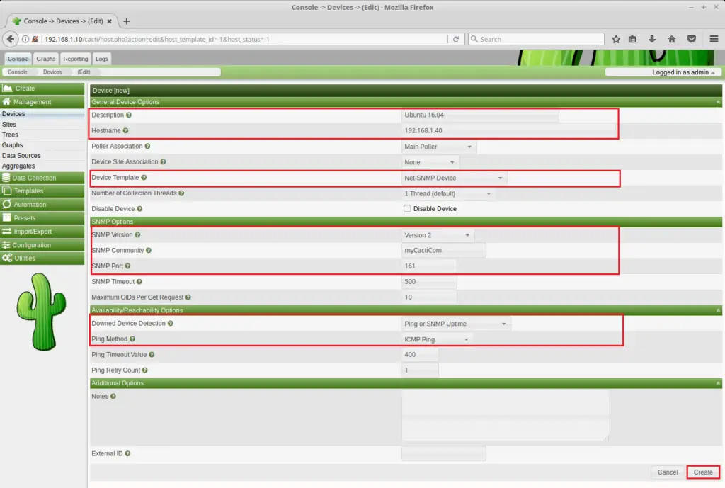 Monitor Remote Linux Servers with Cacti - Device Information