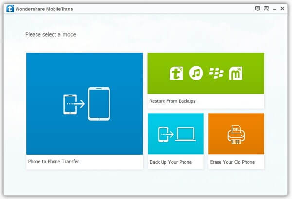 Wondershare Mobiletrans - Select Mode