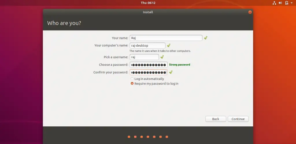 Install Ubuntu 18.04 LTS (Bionic Beaver) - User Creation