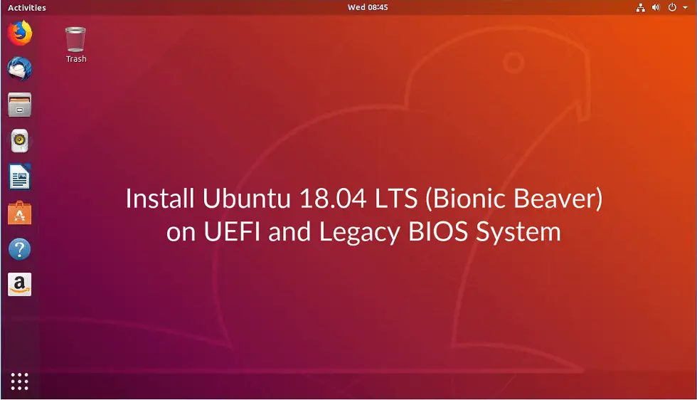 configuración de BIOS para la instalación de ubuntu