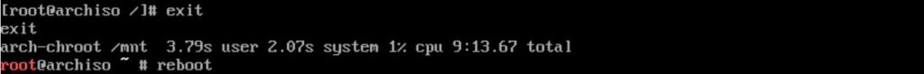Install Arch Linux 2018 - Reboot