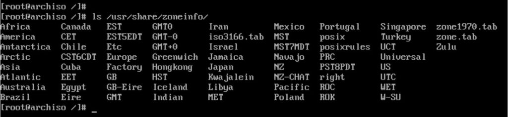 Install Arch Linux 2018 - Timezone Details