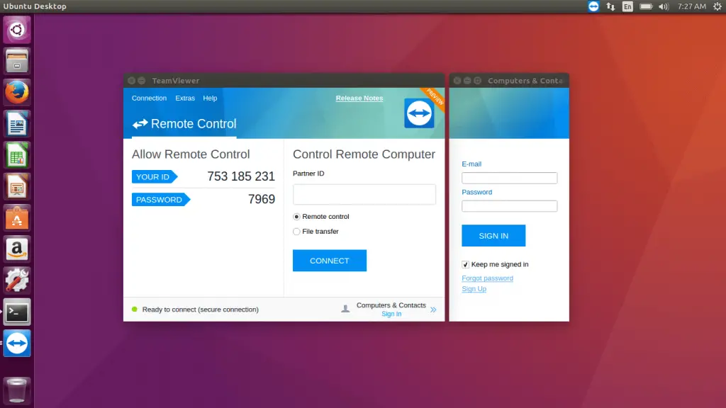 Install TeamViewer on Ubuntu 16.04 - TeamViewer Running on Ubuntu 16.04