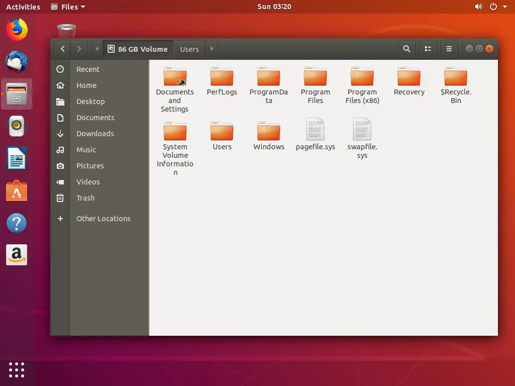 Install Ubuntu 18.04 Alongside With Windows 10 - Access Windows 10 Partitions from Ubuntu 18.04