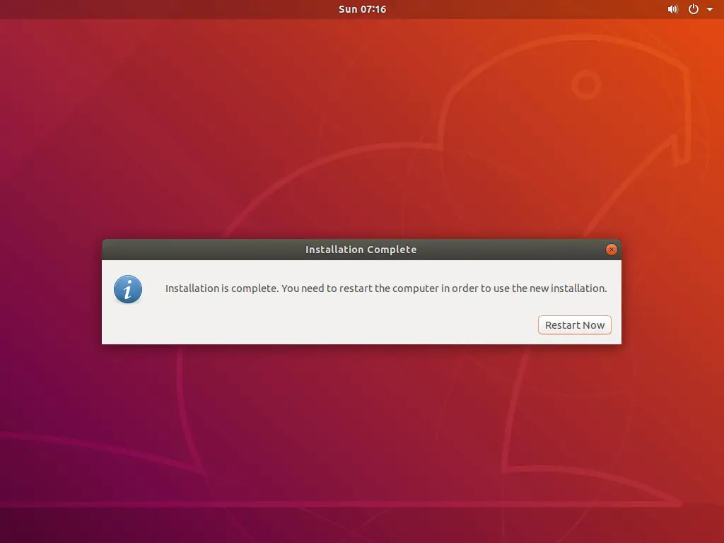 Install Ubuntu 18.04 Alongside With Windows 10 - Ubuntu 18.04 Installation Complete