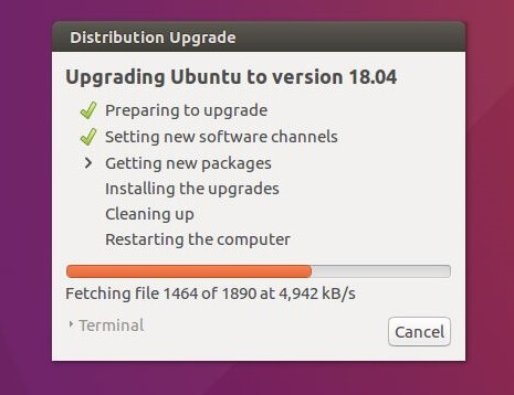Upgrade To Ubuntu 18.04 From Ubuntu 16.04 - Upgrade is in progress