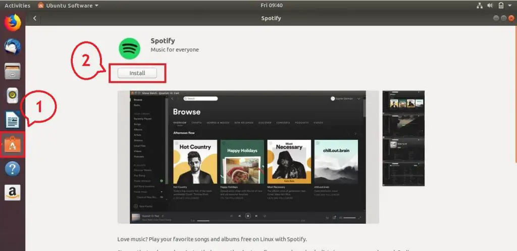 Install Spotify on Ubuntu 18.04 - Install Spotify using Ubuntu Software