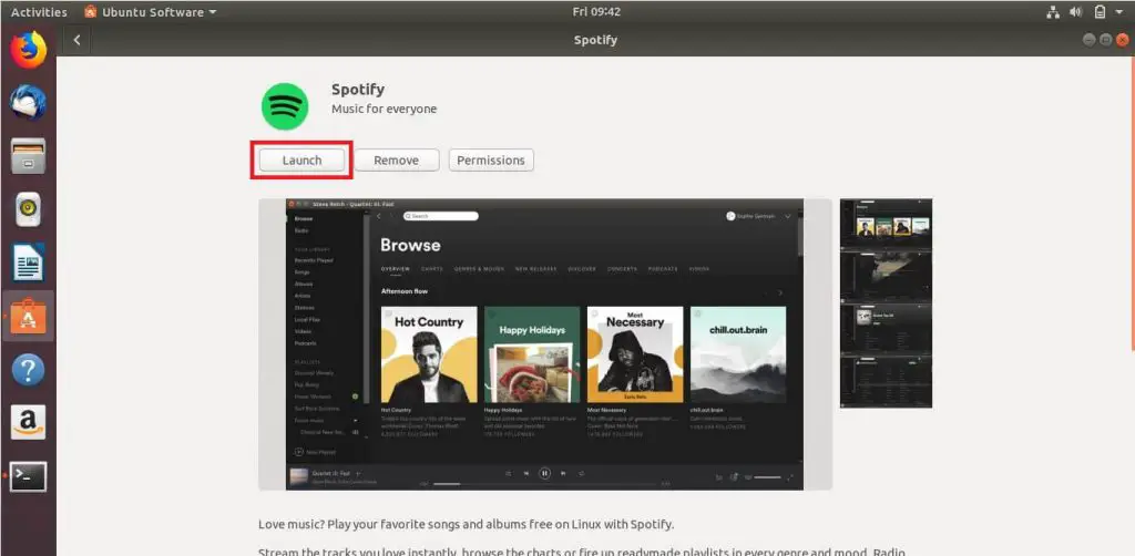 Install Spotify on Ubuntu 18.04 - Launch Spotify