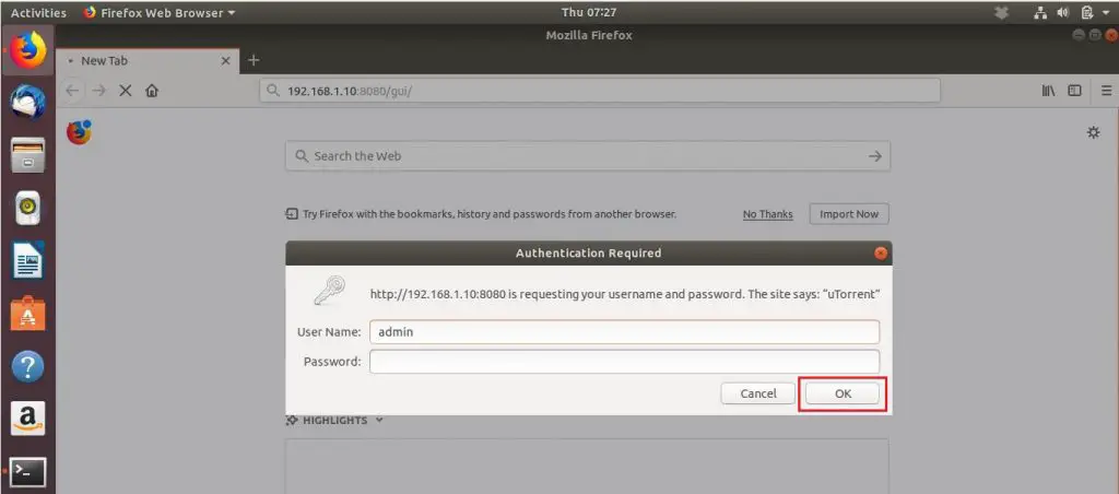Install μTorrent (uTorrent) on Ubuntu 18.04 - uTorrent Authentication