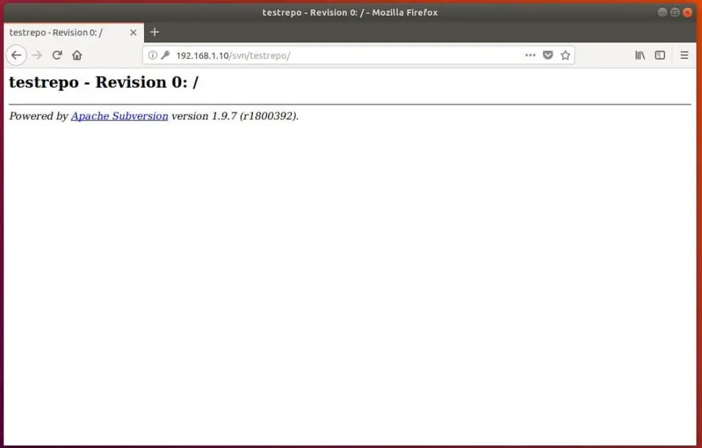 Install Apache SVN on Ubuntu 18.04 - Apache SVN Revision 0